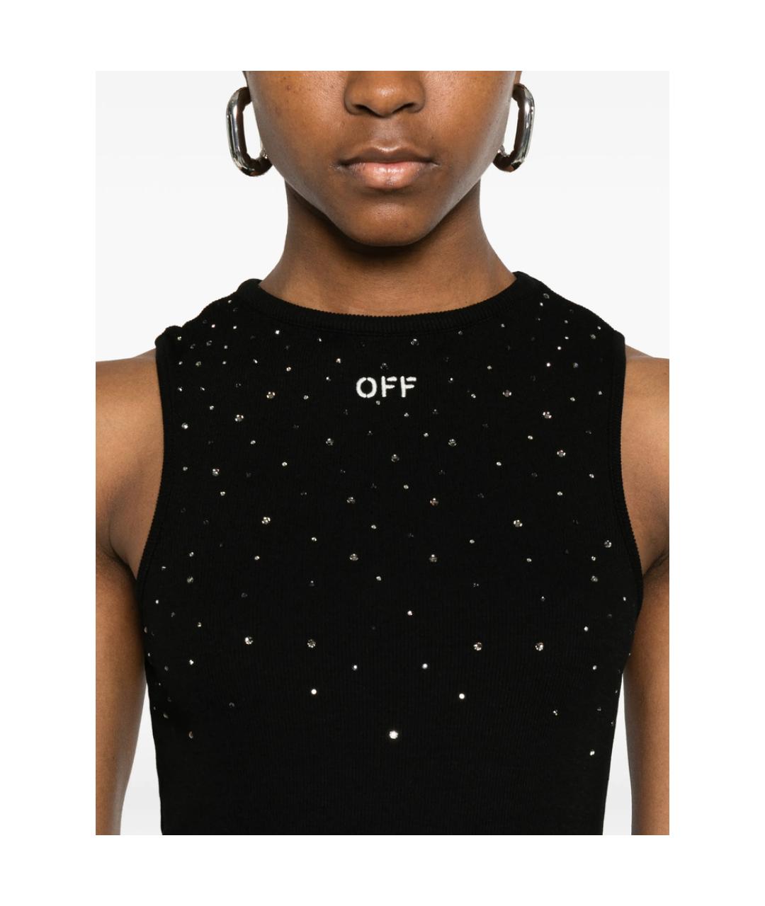OFF-WHITE Черное вискозное коктейльное платье, фото 3