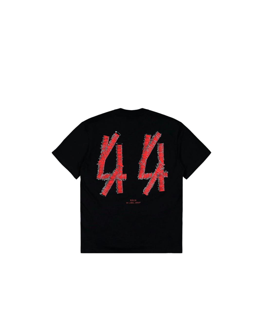 44 LABEL Черная хлопковая футболка, фото 2