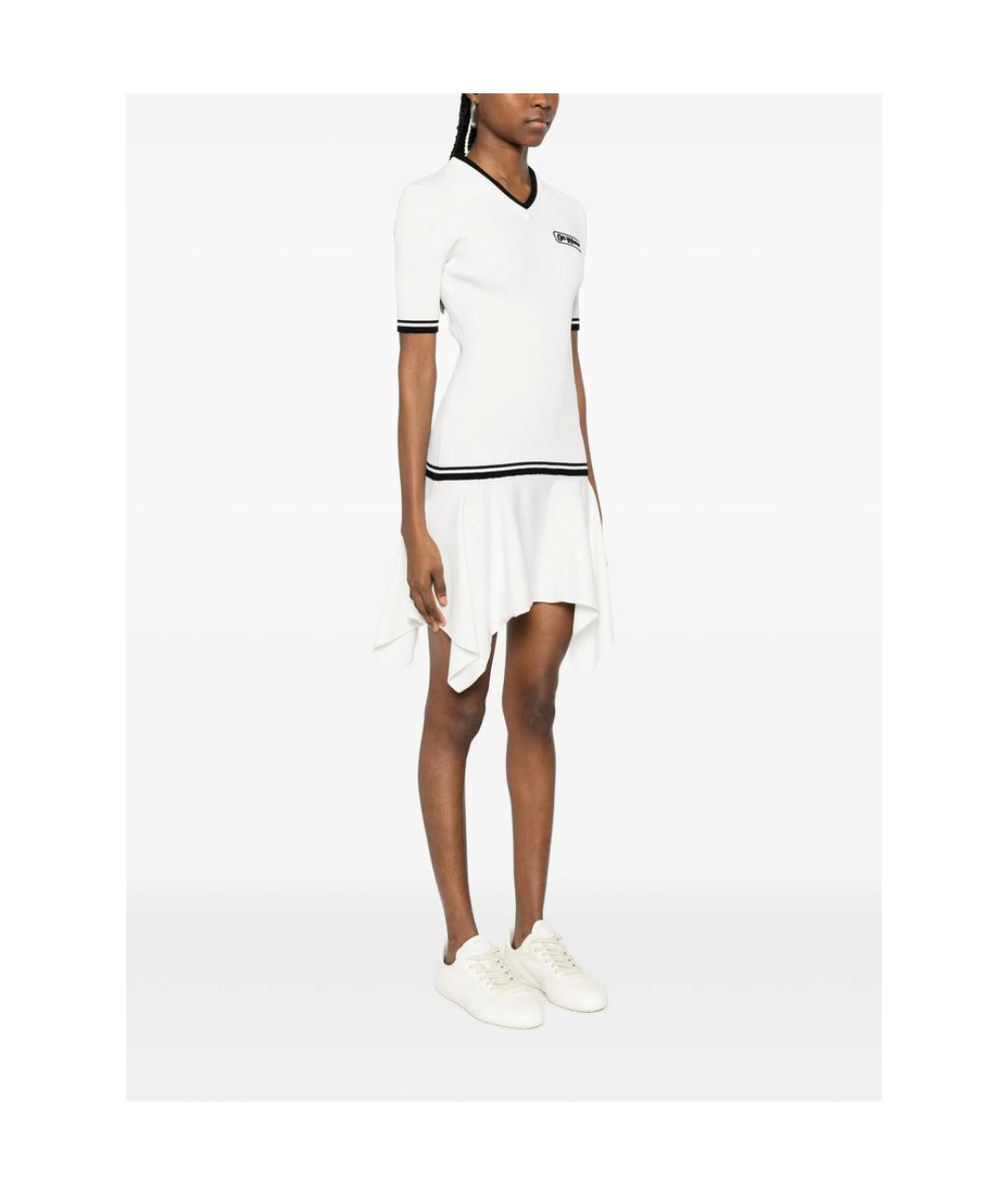 OFF-WHITE Белое полиэстеровое повседневное платье, фото 3