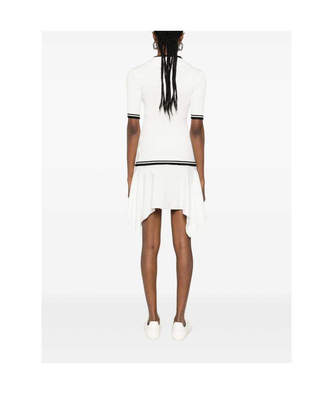 OFF-WHITE Белое полиэстеровое повседневное платье, фото 5