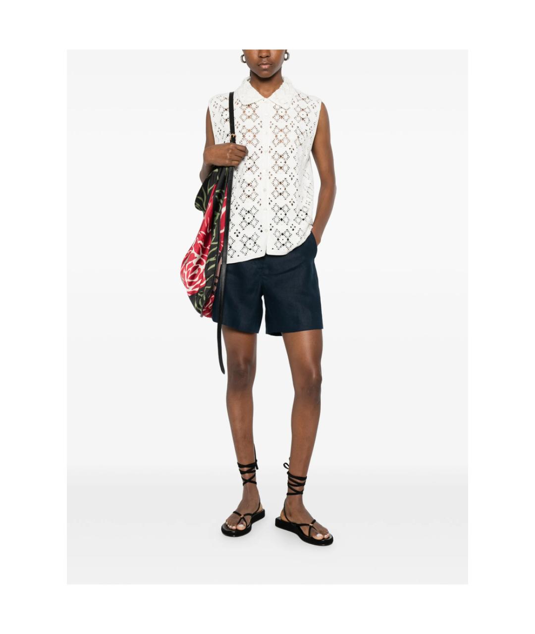 'S MAX MARA Синие хлопковые шорты, фото 2