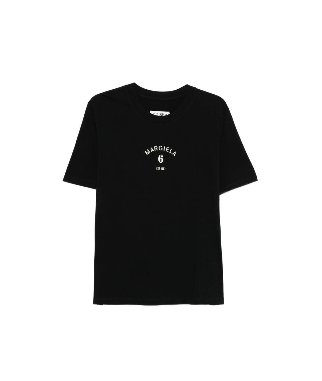MM6 MAISON MARGIELA Черная хлопковая футболка, фото 1