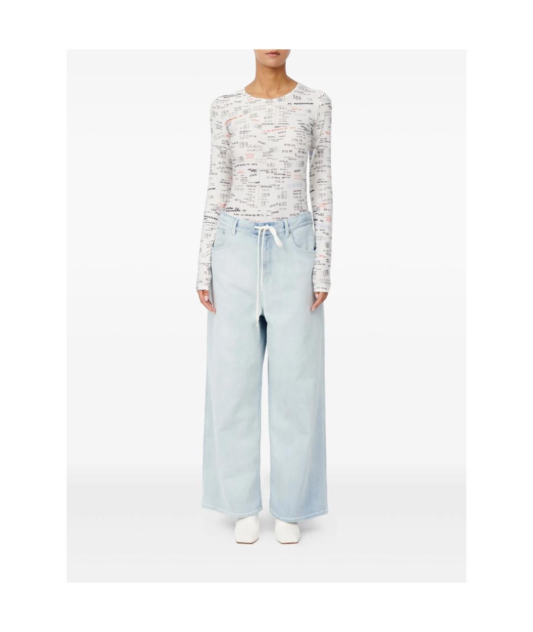 MM6 MAISON MARGIELA Синие хлопковые джинсы клеш, фото 3