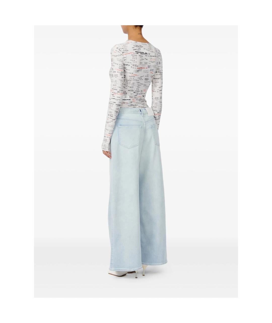 MM6 MAISON MARGIELA Синие хлопковые джинсы клеш, фото 5
