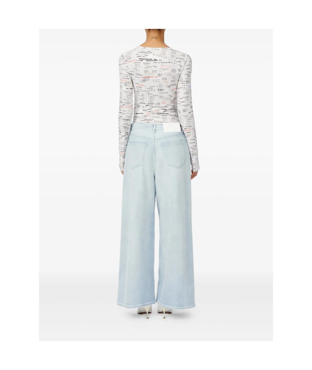 MM6 MAISON MARGIELA Синие хлопковые джинсы клеш, фото 4