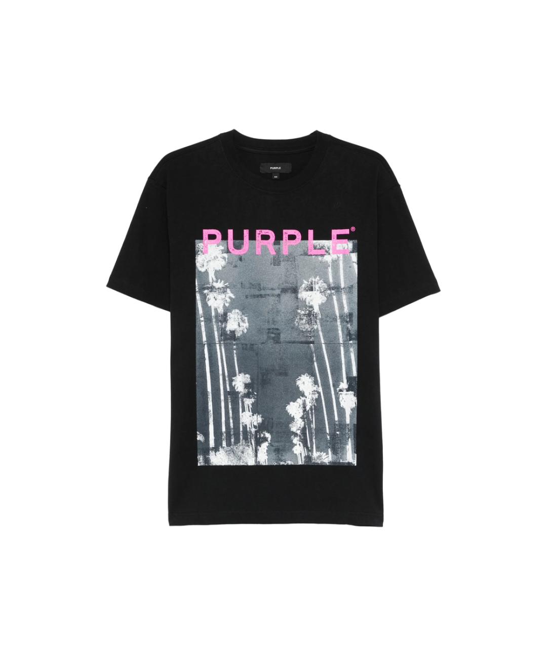 PURPLE Черная хлопковая футболка, фото 1