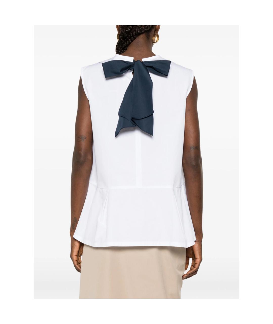 'S MAX MARA Белая хлопковая блузы, фото 4