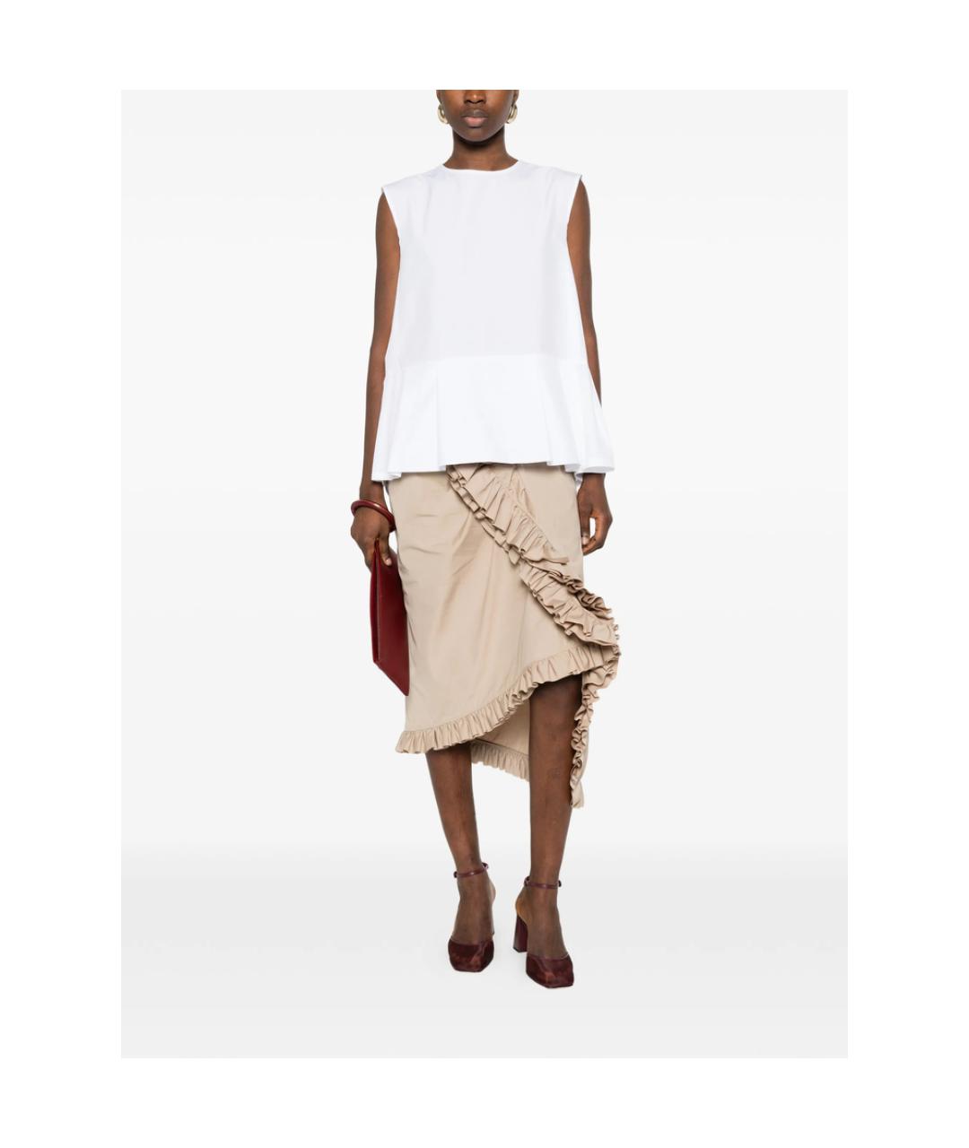'S MAX MARA Белая хлопковая блузы, фото 5