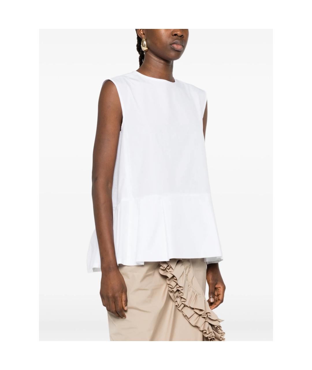 'S MAX MARA Белая хлопковая блузы, фото 3
