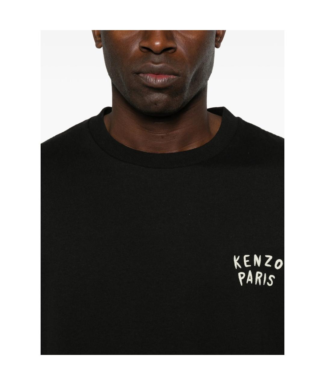 KENZO Черная хлопковая футболка, фото 3