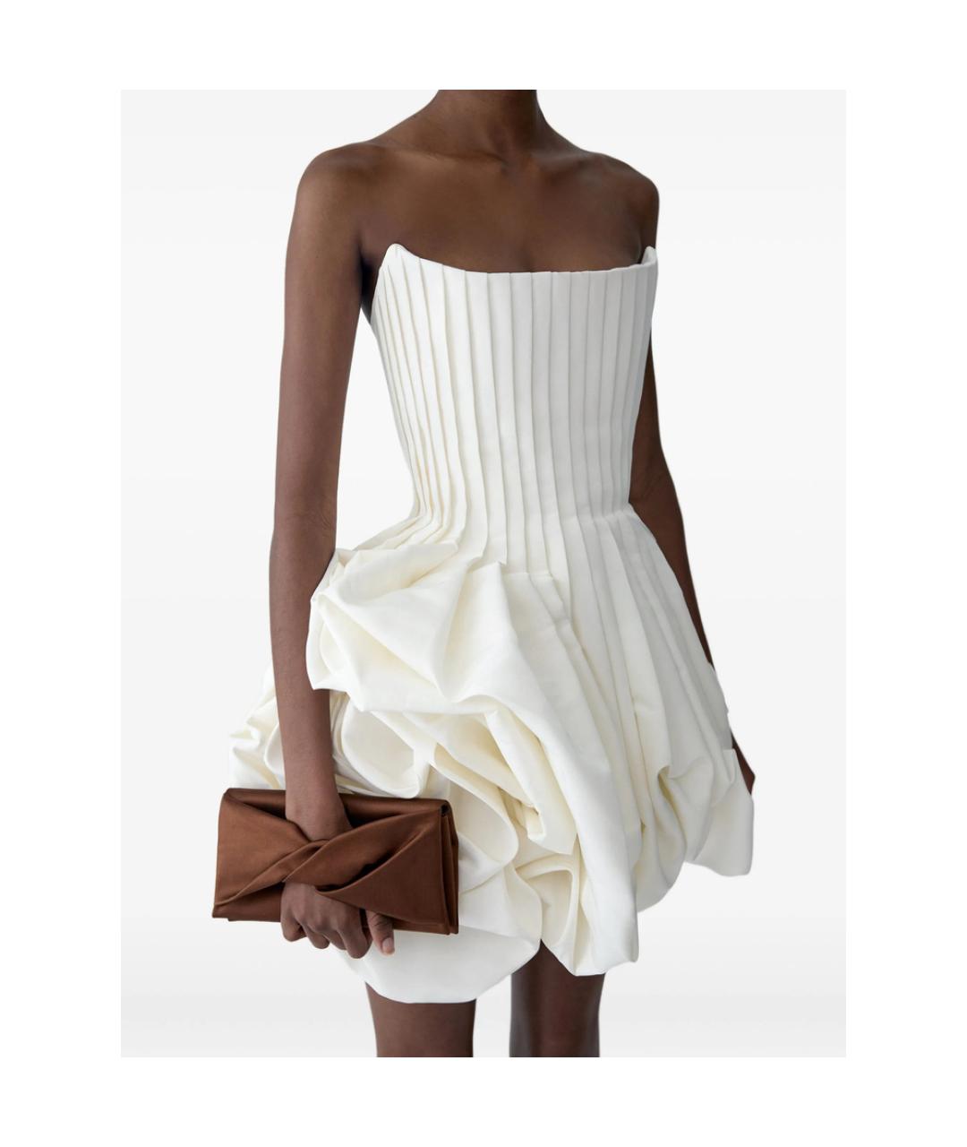 CAROLINA HERRERA Бежевое шелковое коктейльное платье, фото 4