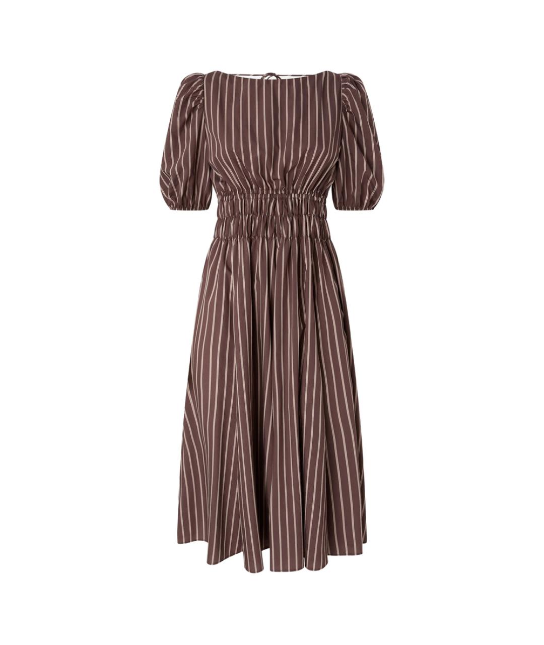 PINKO Коричневое хлопковое повседневное платье, фото 1