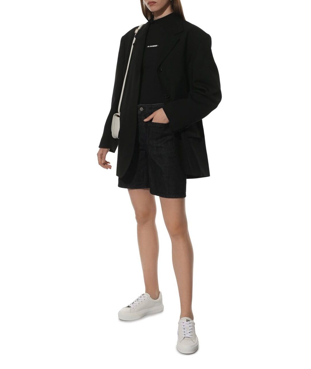 JIL SANDER Антрацитовые хлопковые шорты, фото 4
