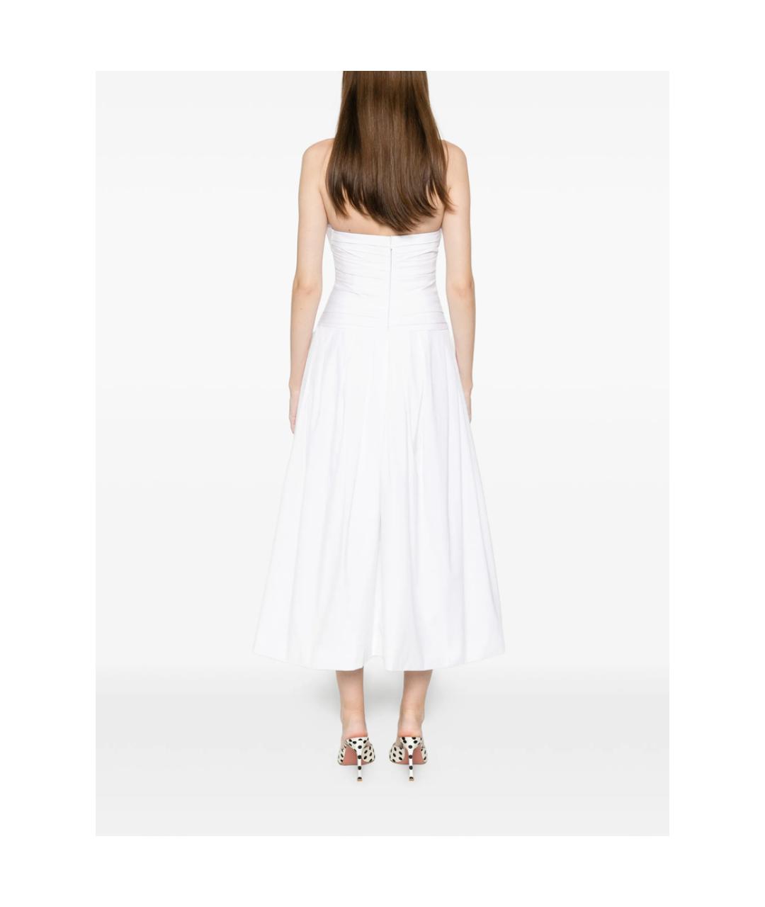 CAROLINA HERRERA Белое хлопковое вечернее платье, фото 3