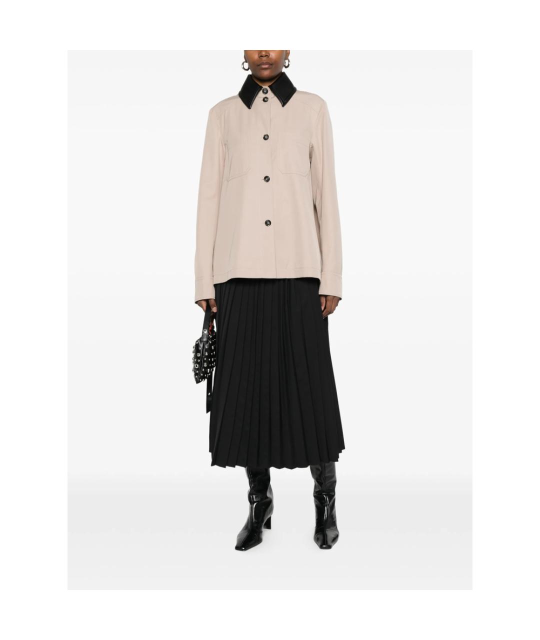 SPORTMAX Бежевая полиэстеровая куртка, фото 4