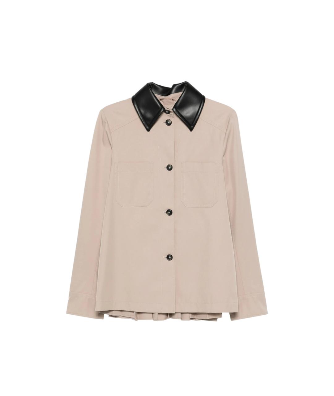 SPORTMAX Бежевая полиэстеровая куртка, фото 1