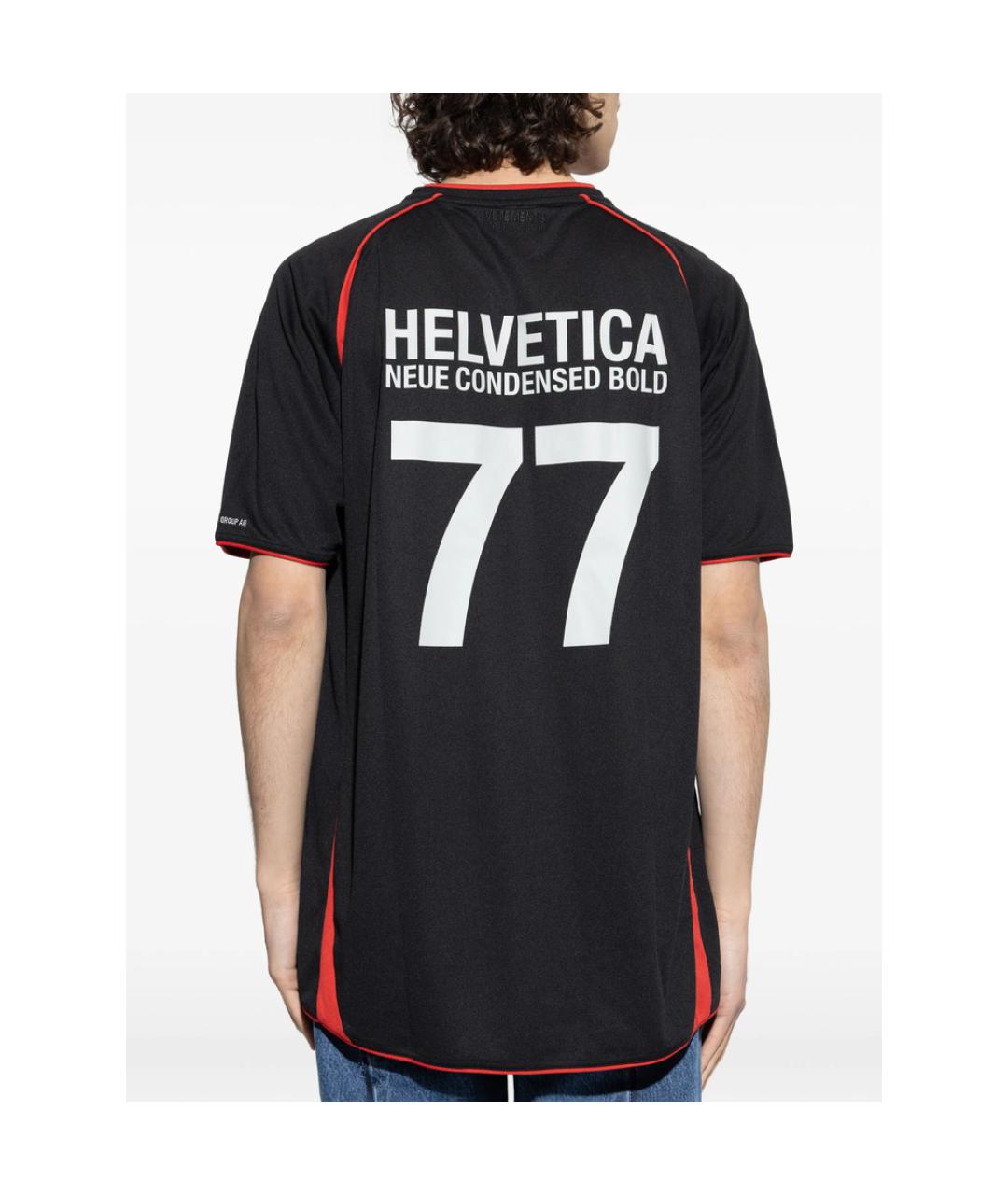 VETEMENTS Черная синтетическая футболка, фото 5