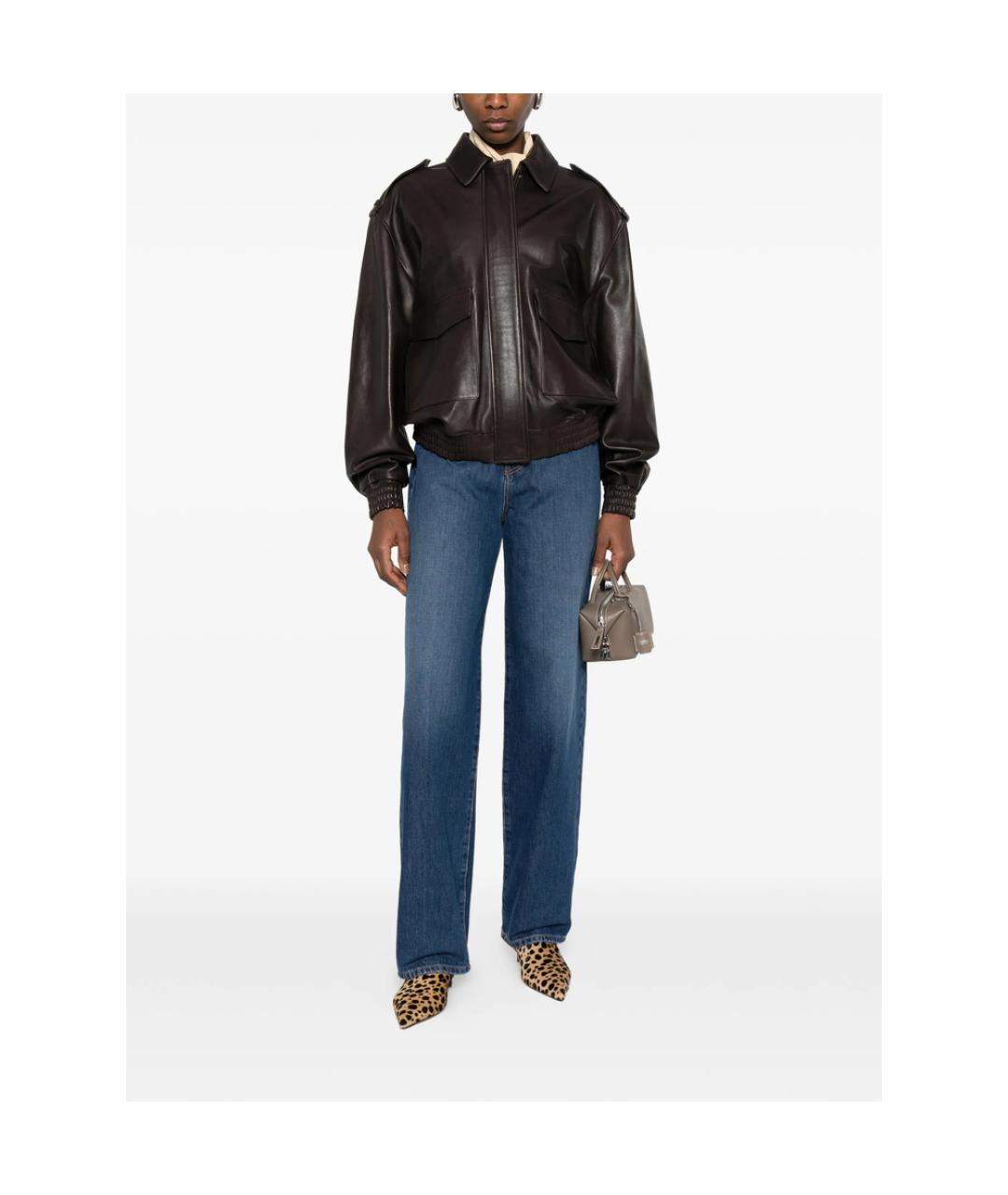 MAX MARA STUDIO Синие хлопковые прямые джинсы, фото 4