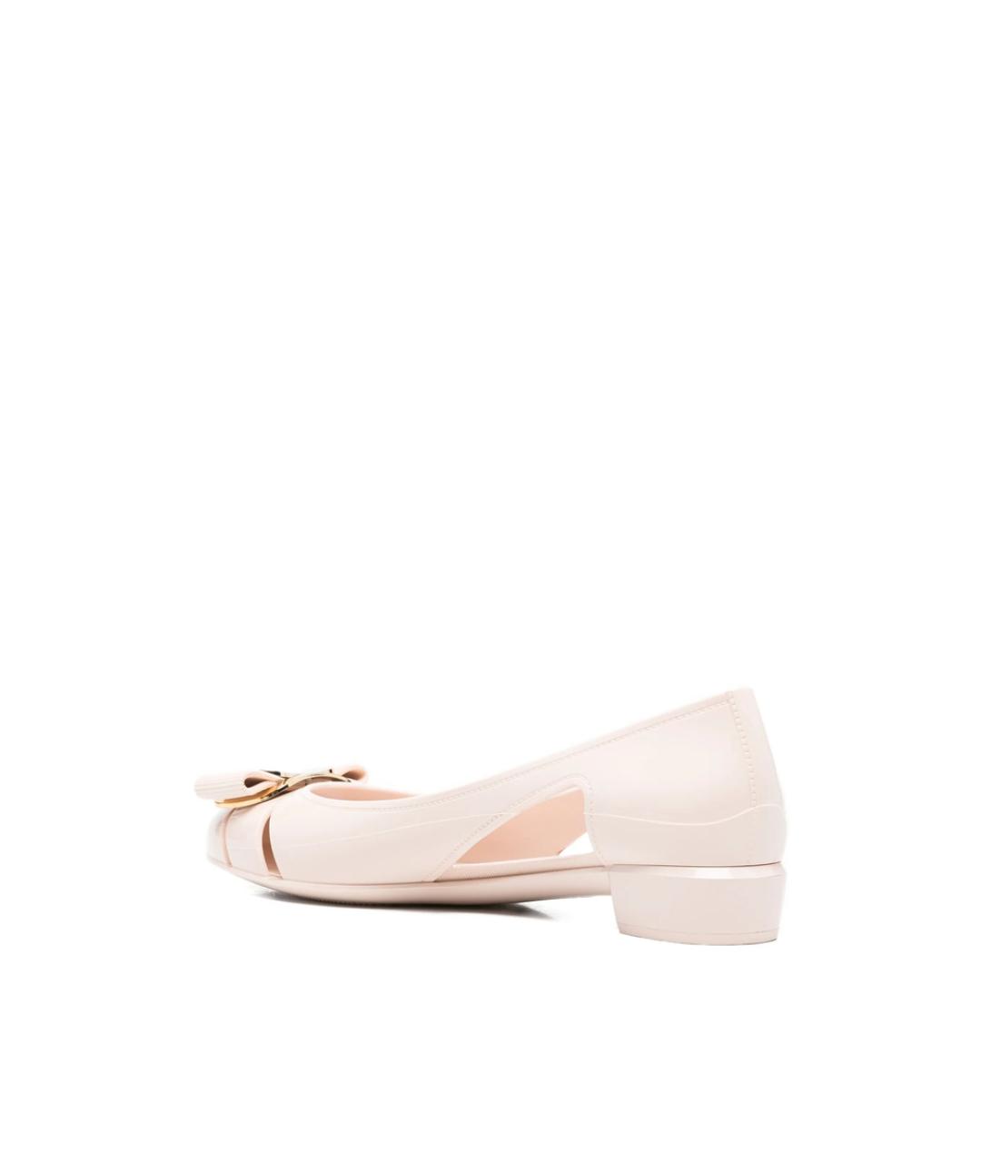 FERRAGAMO Розовые резиновые балетки, фото 4