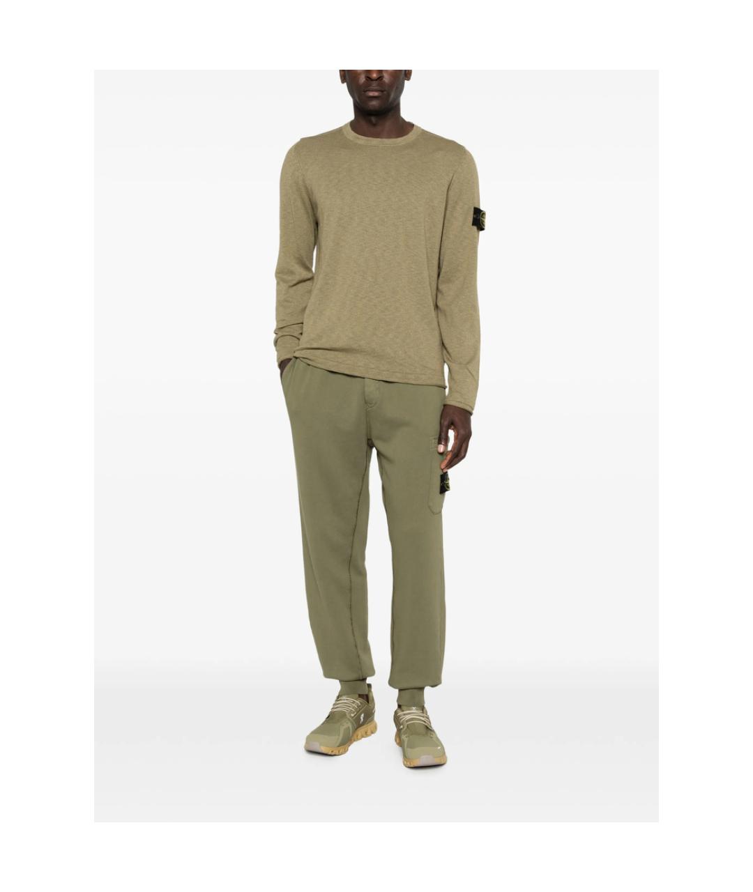 STONE ISLAND Зеленый хлопковый спортивный костюм, фото 3