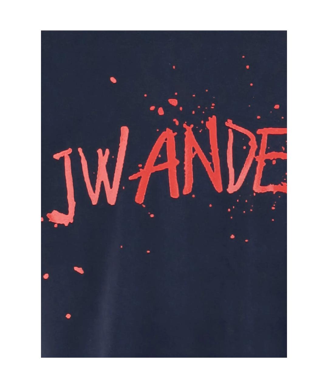 J.W.ANDERSON Темно-синяя хлопковая футболка, фото 3