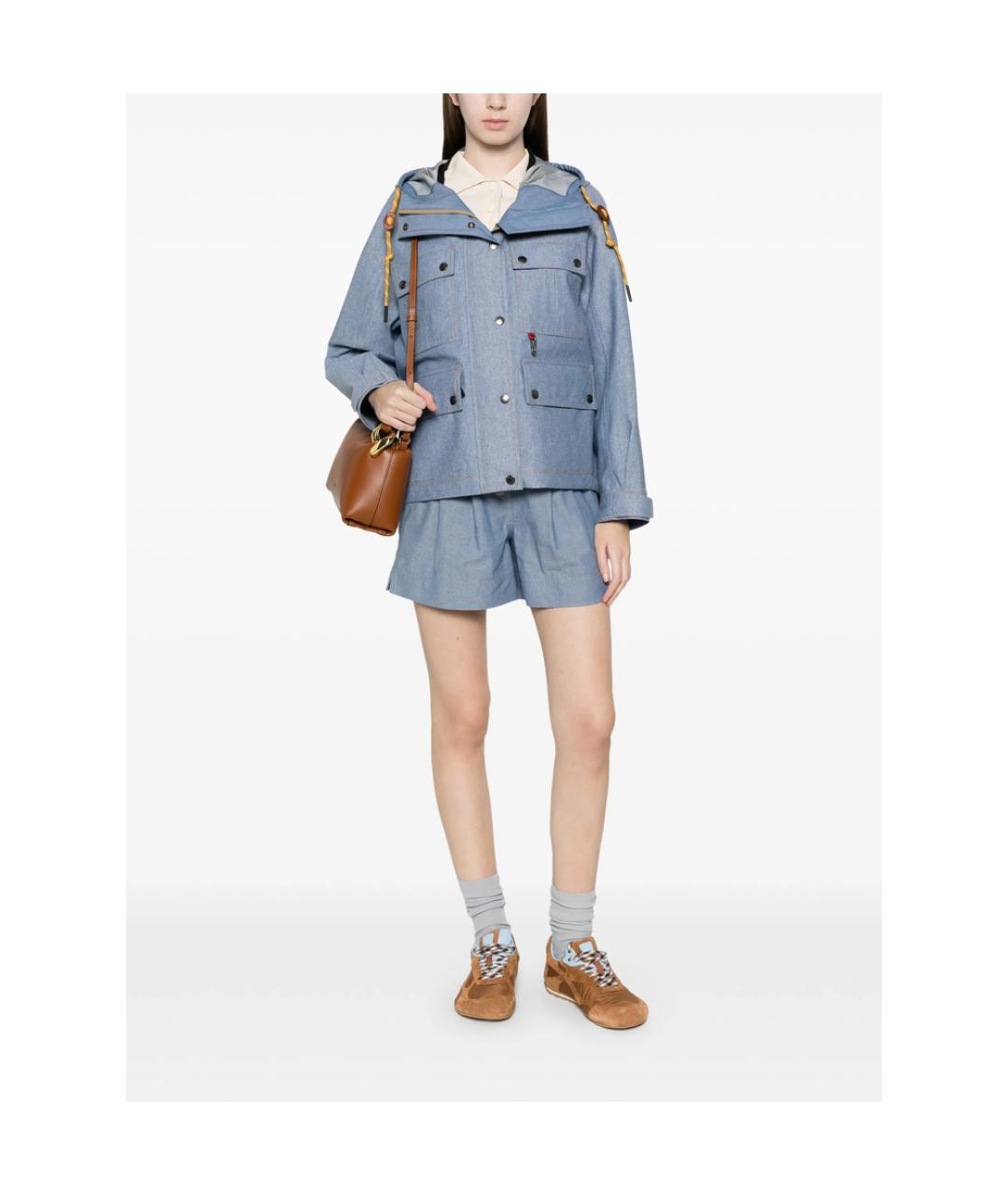 MONCLER GRENOBLE Синие хлопковые шорты, фото 4