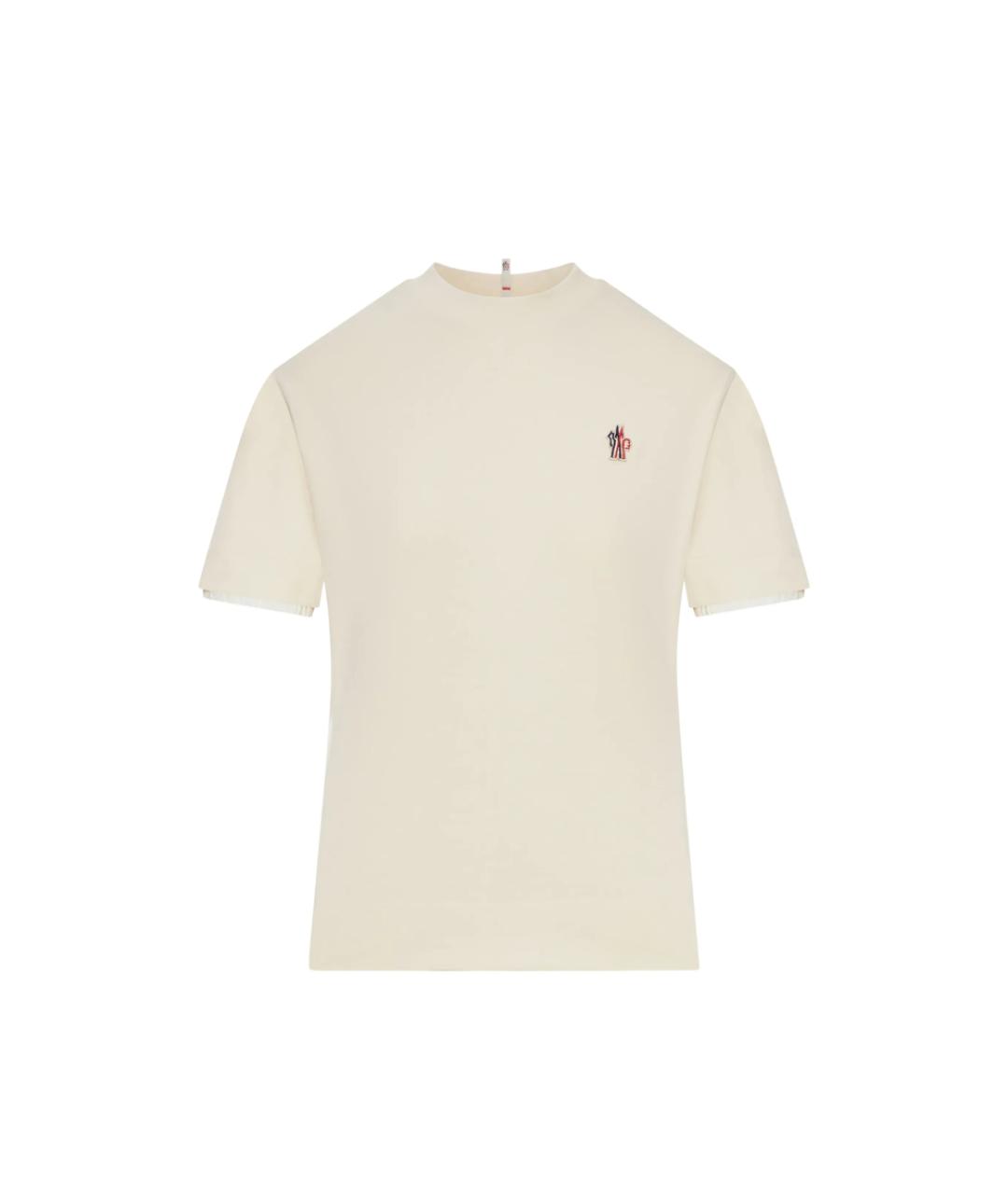 MONCLER GRENOBLE Бежевая полиамидовая футболка, фото 1