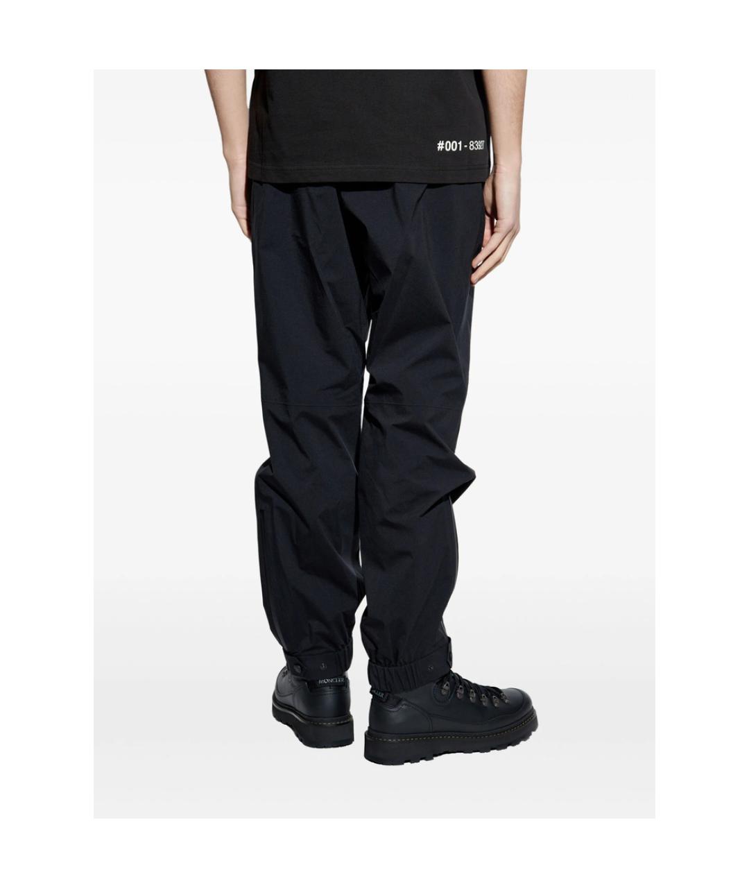 MONCLER GRENOBLE Черные полиамидовые повседневные брюки, фото 2