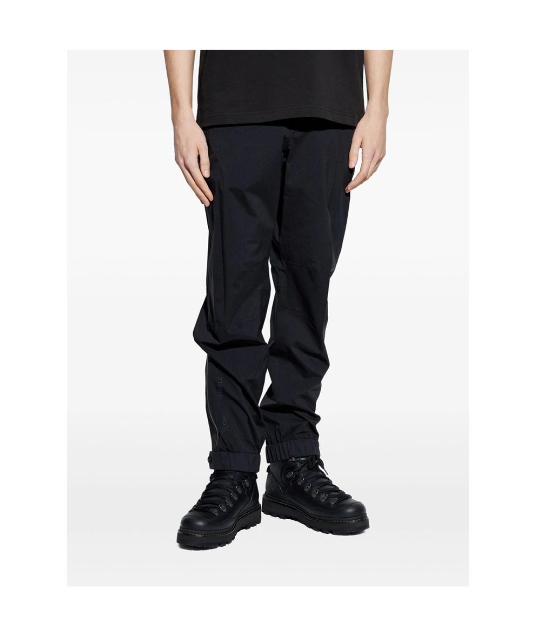 MONCLER GRENOBLE Черные полиамидовые повседневные брюки, фото 4