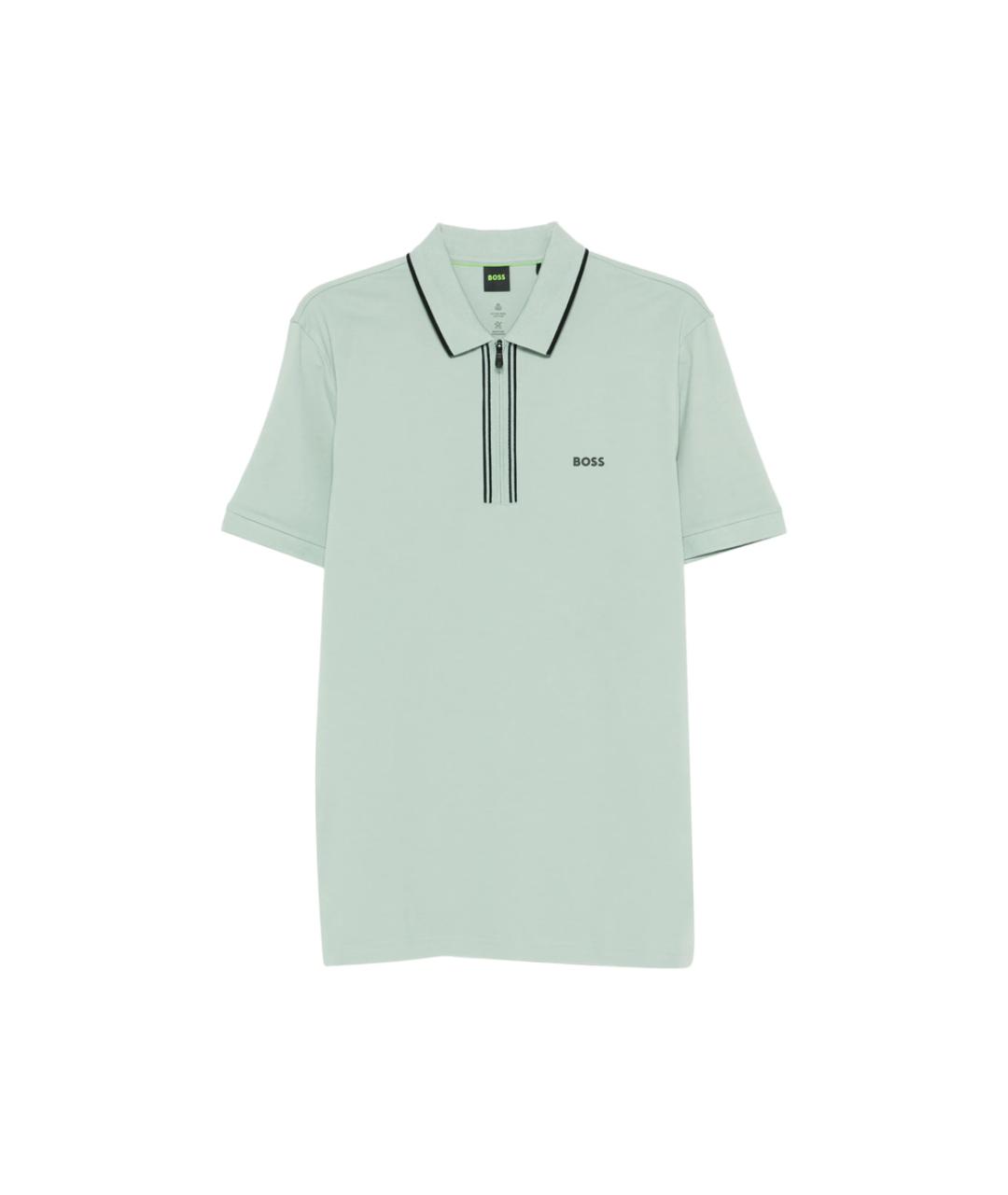 HUGO BOSS Зеленое хлопковое поло с коротким рукавом, фото 1
