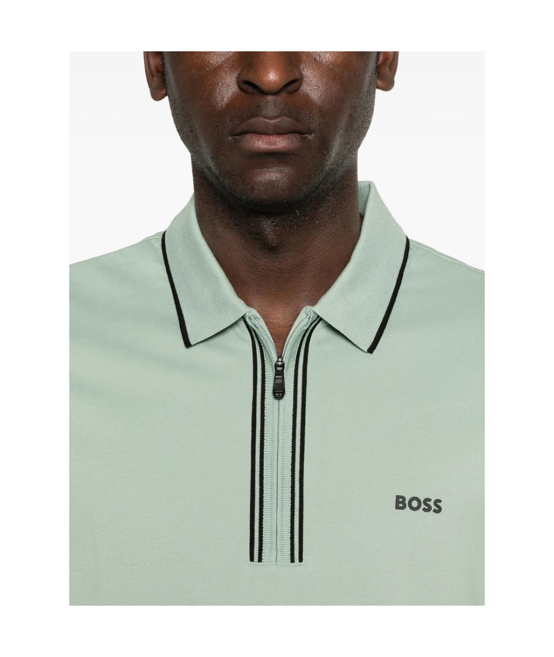HUGO BOSS Зеленое хлопковое поло с коротким рукавом, фото 5