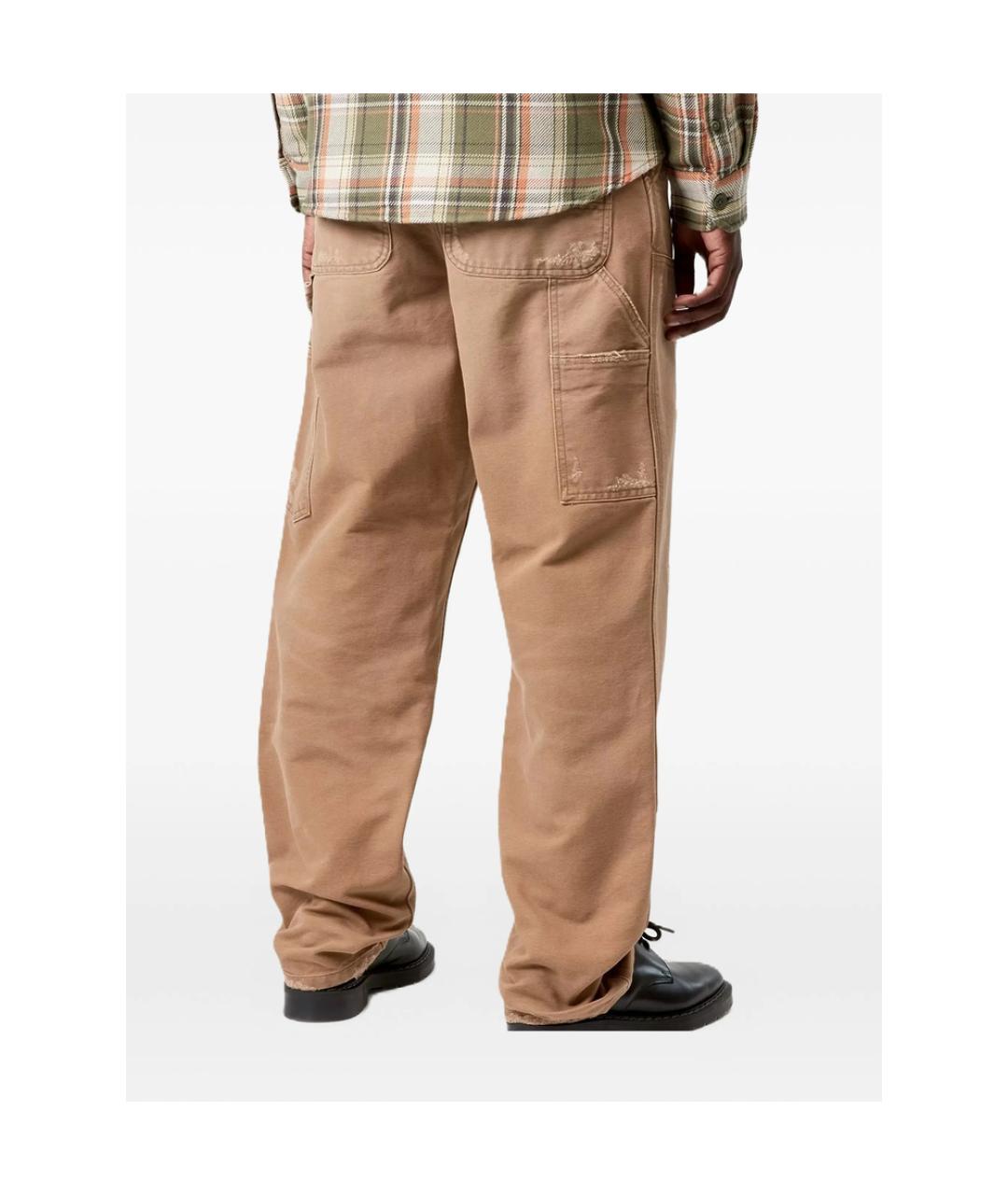CARHARTT Коричневые хлопковые повседневные брюки, фото 4