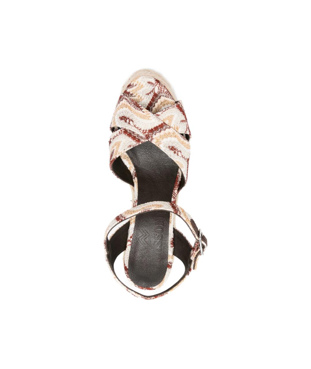 MISSONI Бежевые текстильные босоножки, фото 3
