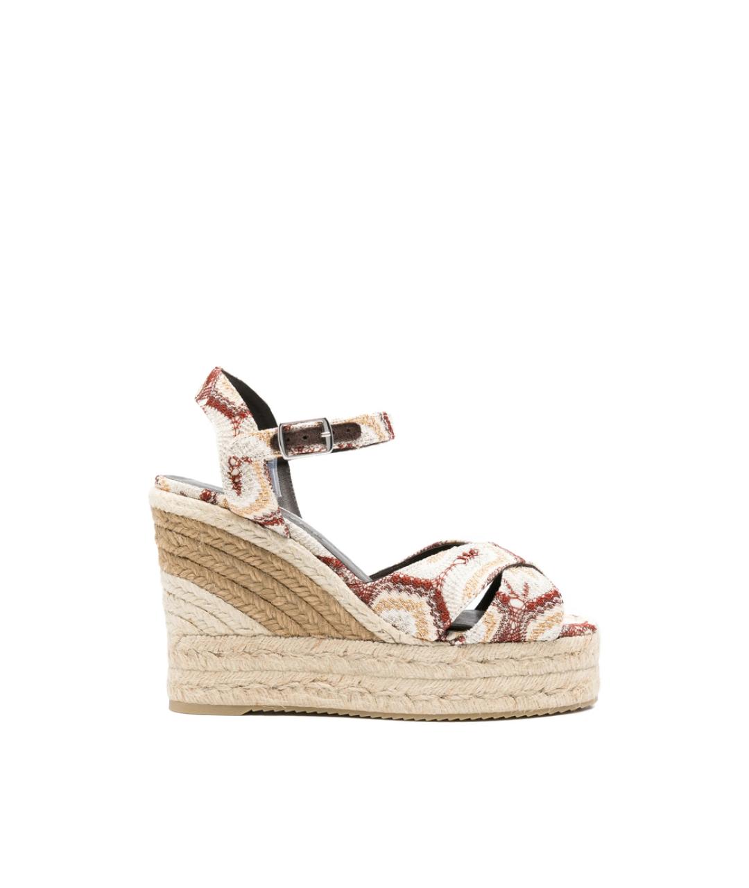 MISSONI Бежевые текстильные босоножки, фото 1