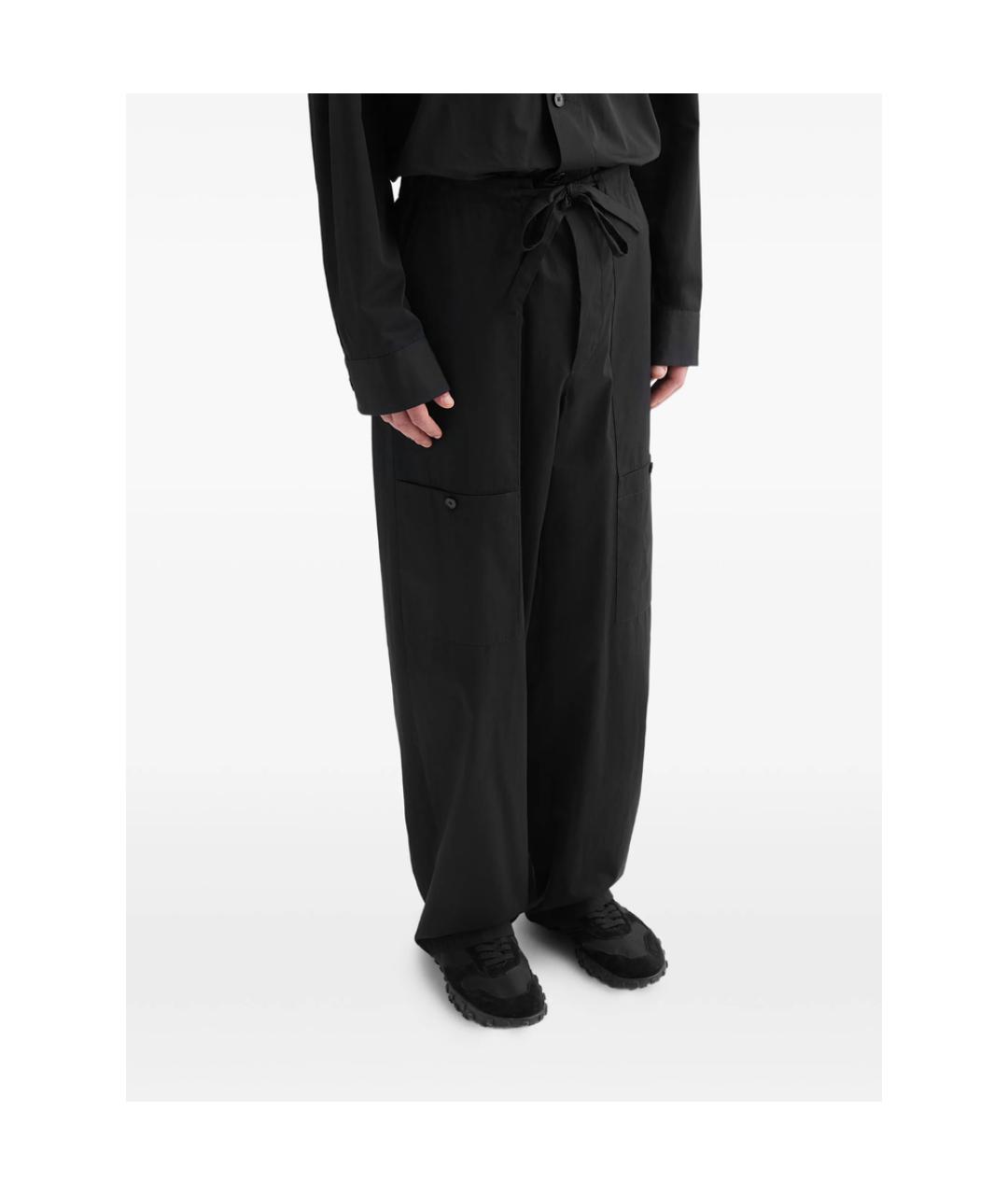 JIL SANDER Черные хлопковые повседневные брюки, фото 3