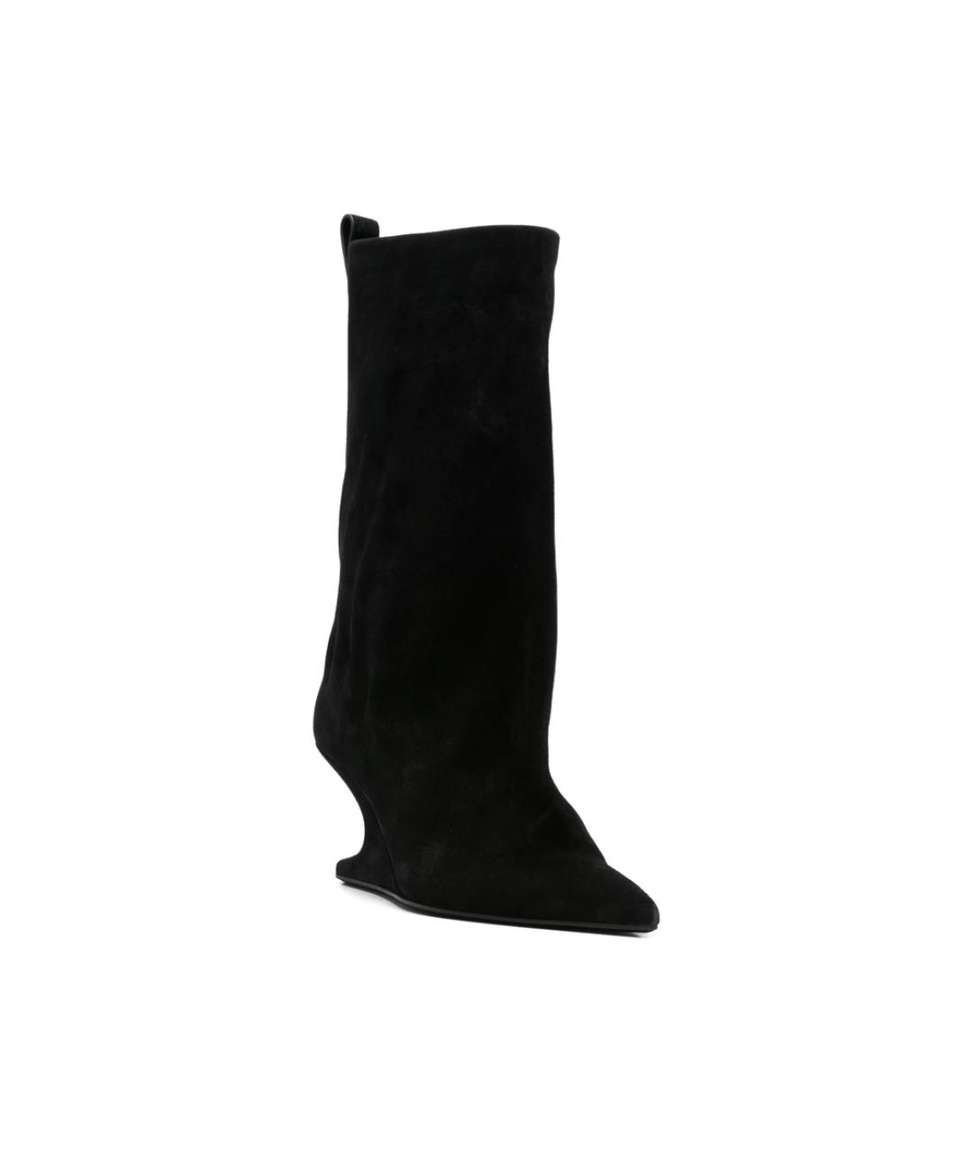 RICK OWENS Черные замшевые сапоги, фото 4