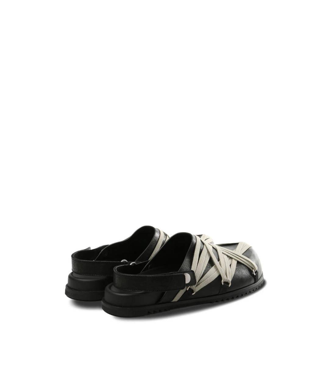 RICK OWENS Черные кожаные мюли, фото 3