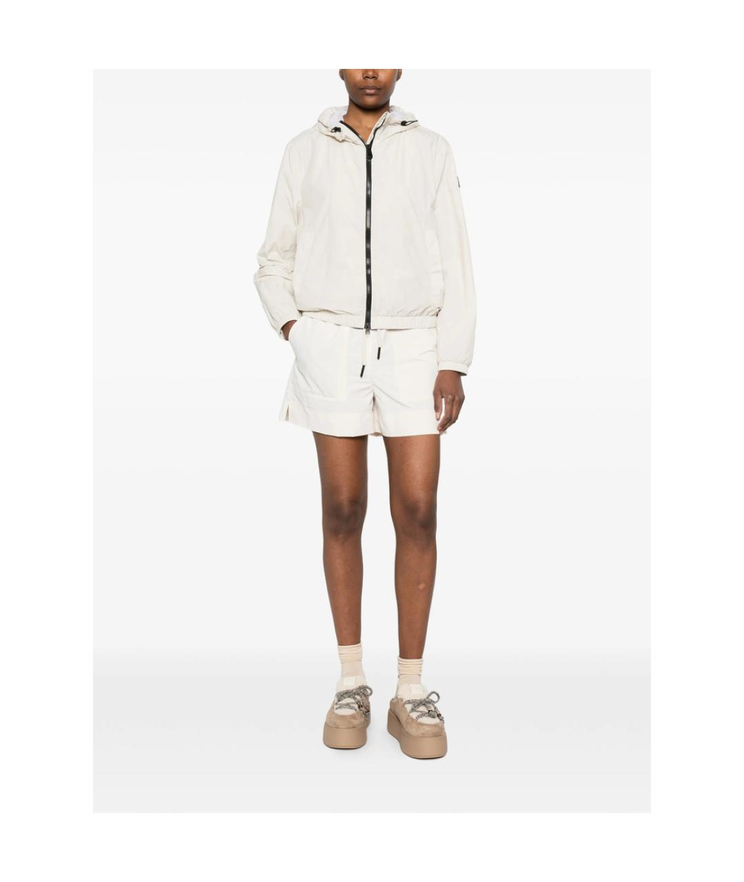MONCLER GRENOBLE Бежевые полиэстеровые шорты, фото 3