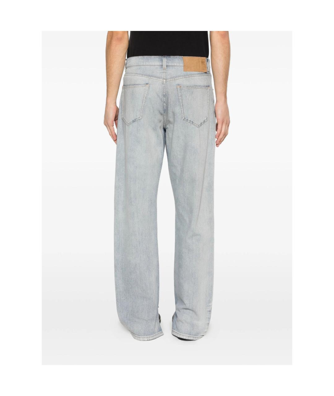 MM6 MAISON MARGIELA Синие хлопковые прямые джинсы, фото 4