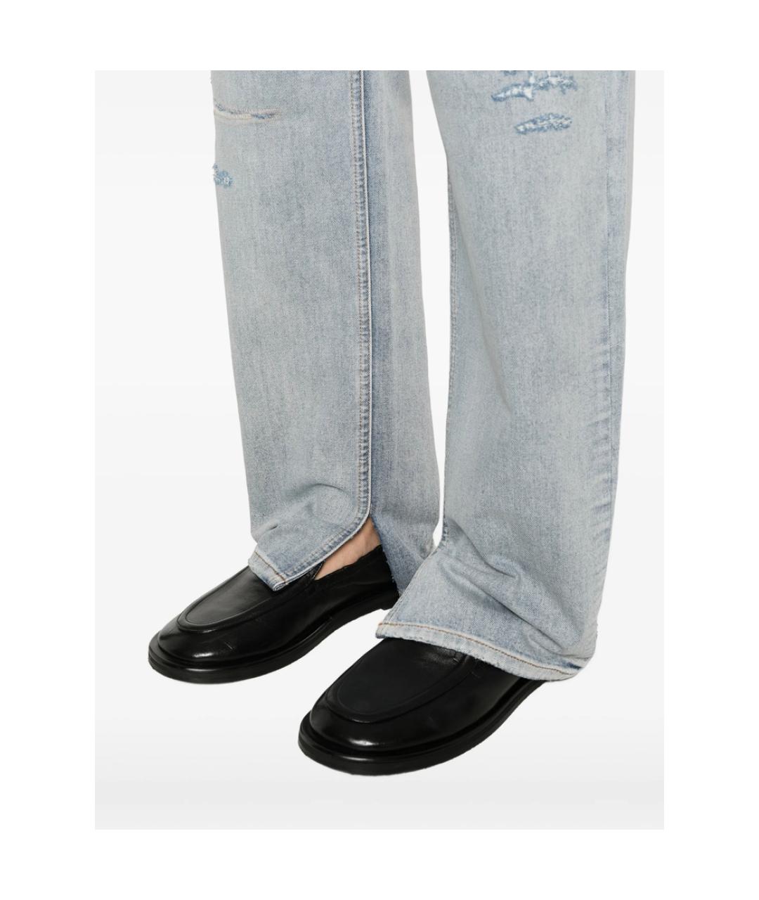 MM6 MAISON MARGIELA Синие хлопковые прямые джинсы, фото 5