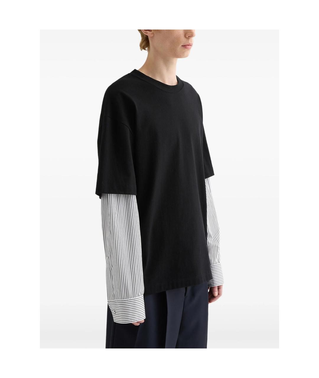 JIL SANDER Черная хлопковая футболка, фото 3