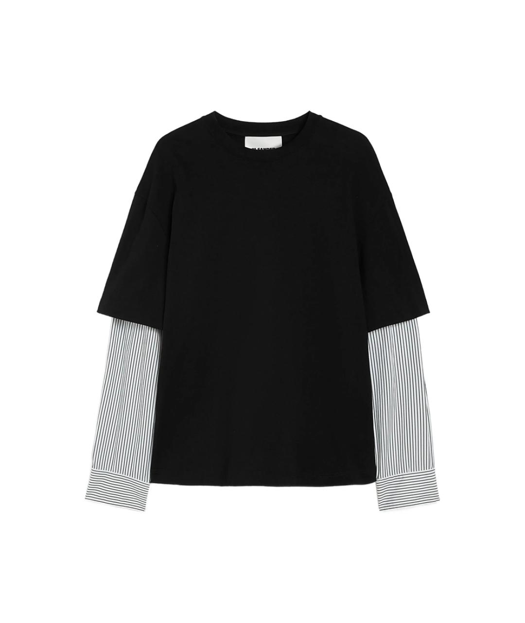 JIL SANDER Черная хлопковая футболка, фото 1