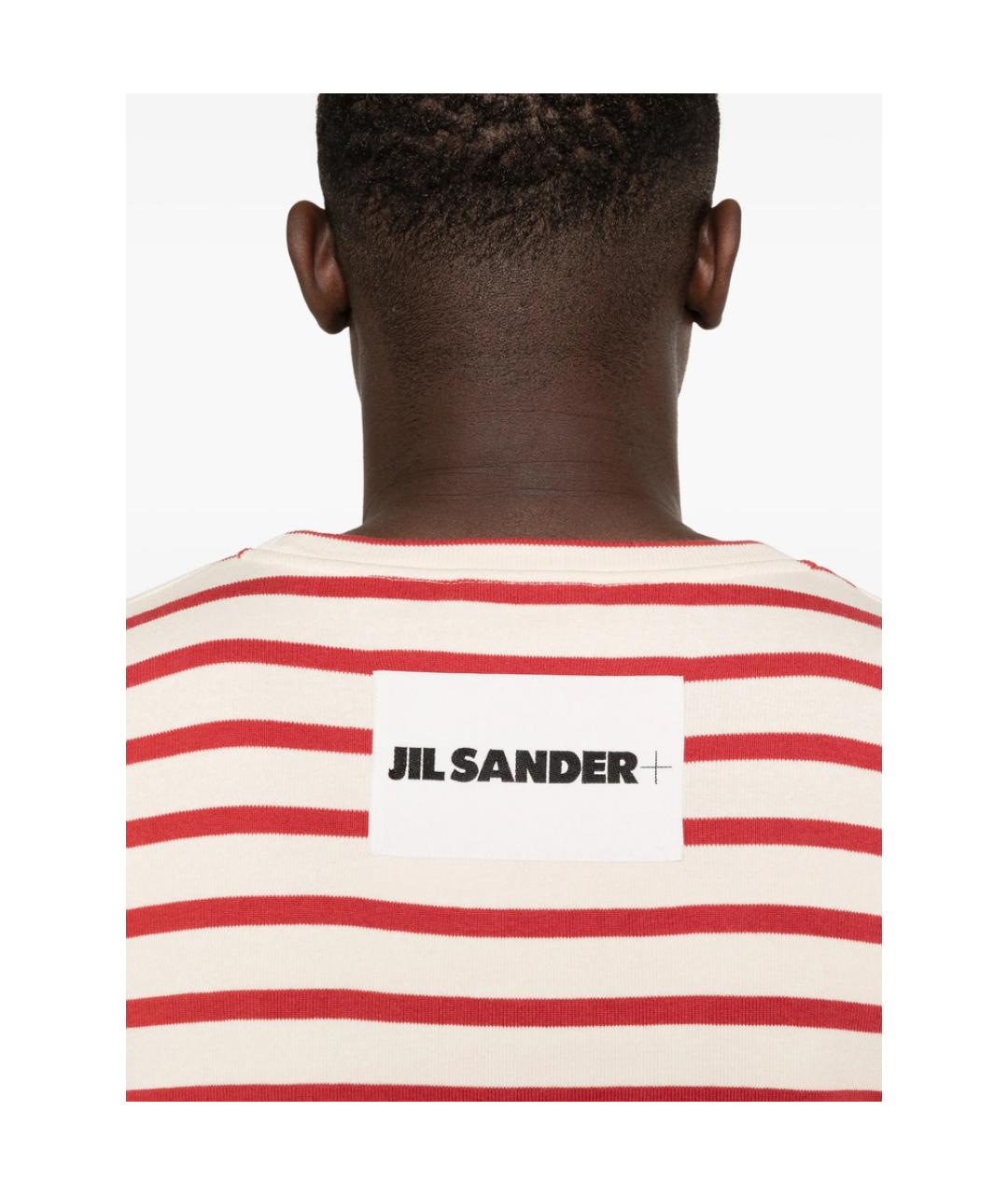 JIL SANDER Красная хлопковая футболка, фото 2