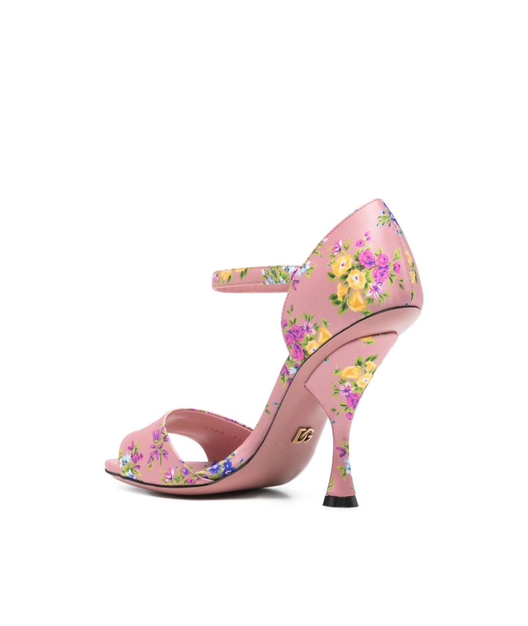 DOLCE&GABBANA Розовые текстильные босоножки, фото 4