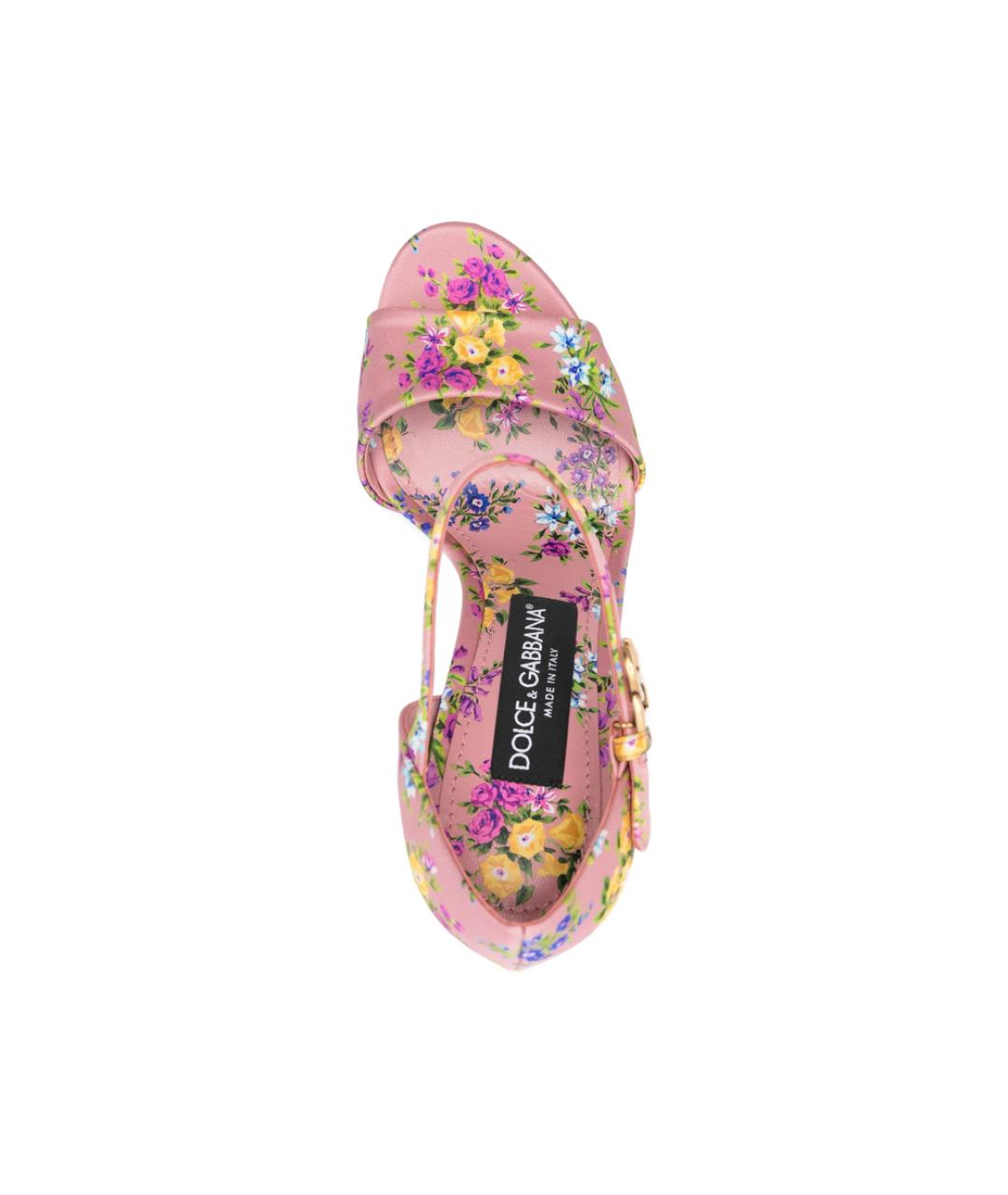 DOLCE&GABBANA Розовые текстильные босоножки, фото 3