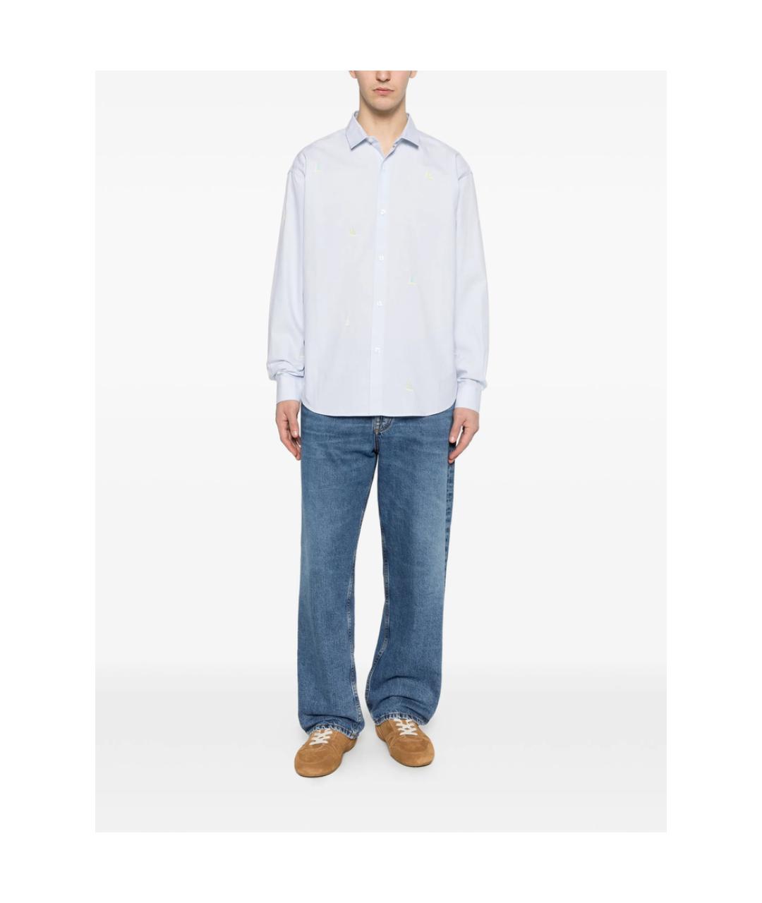 MAISON LABICHE Синяя хлопковая классическая рубашка, фото 4