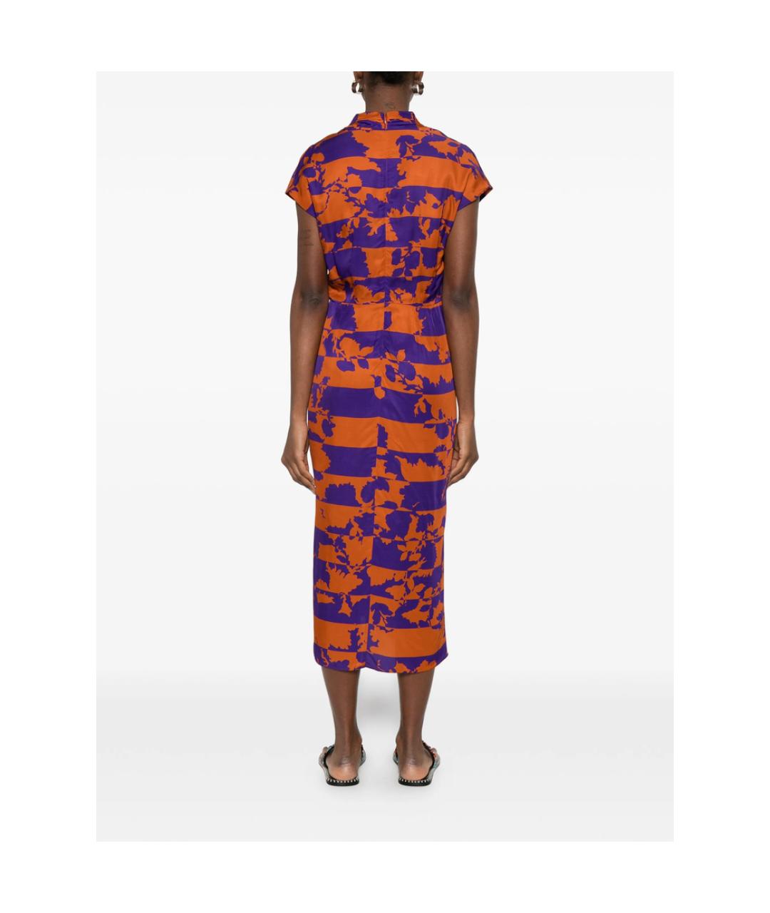 DRIES VAN NOTEN Оранжевое вискозное повседневное платье, фото 4