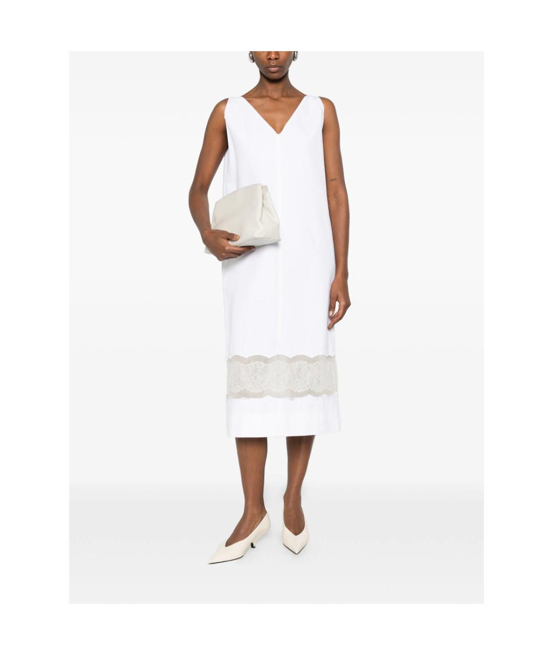 Carven Белое хлопковое повседневное платье, фото 4