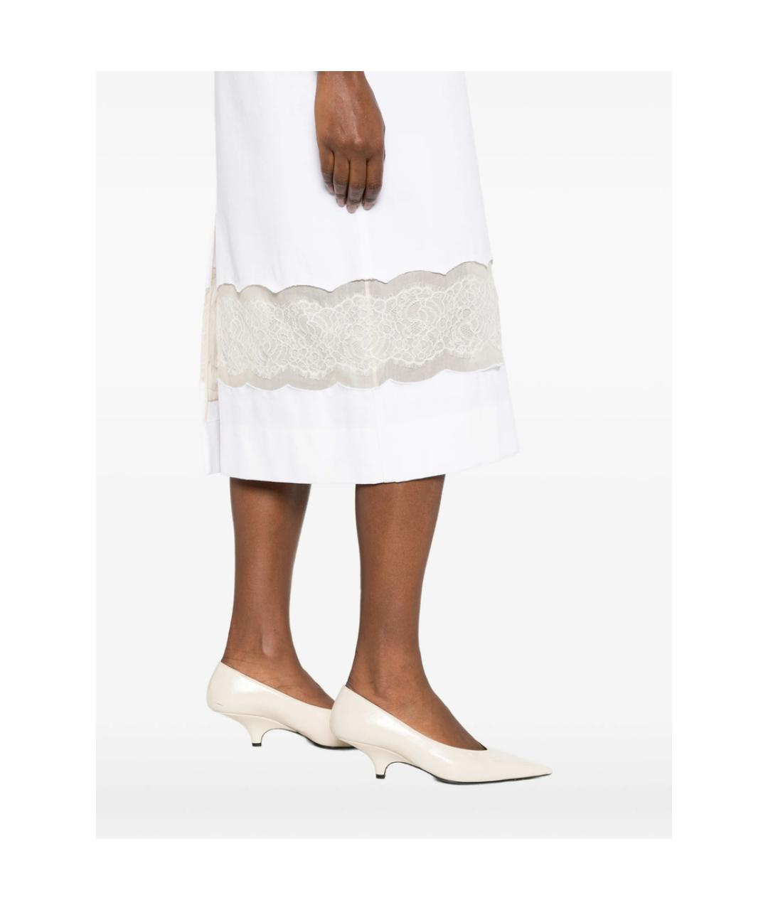 Carven Белое хлопковое повседневное платье, фото 3
