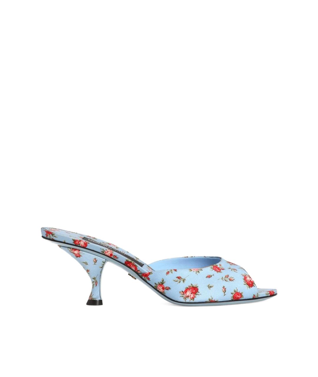 DOLCE&GABBANA Голубые текстильные мюли, фото 1